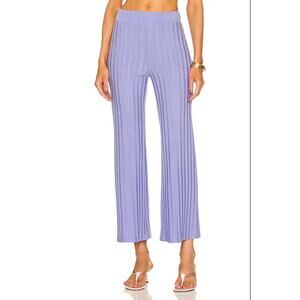 Jonathan Simkhai Celia Ribbed Knit Wide Leg Pants in Lavender SMALL‎ NWT